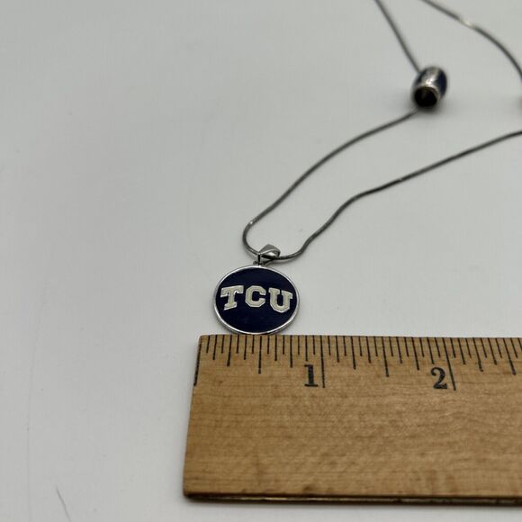 Teagan Co. .925 Sterling Silver TCU Texas Christian University Necklace - Picture 7 of 8
